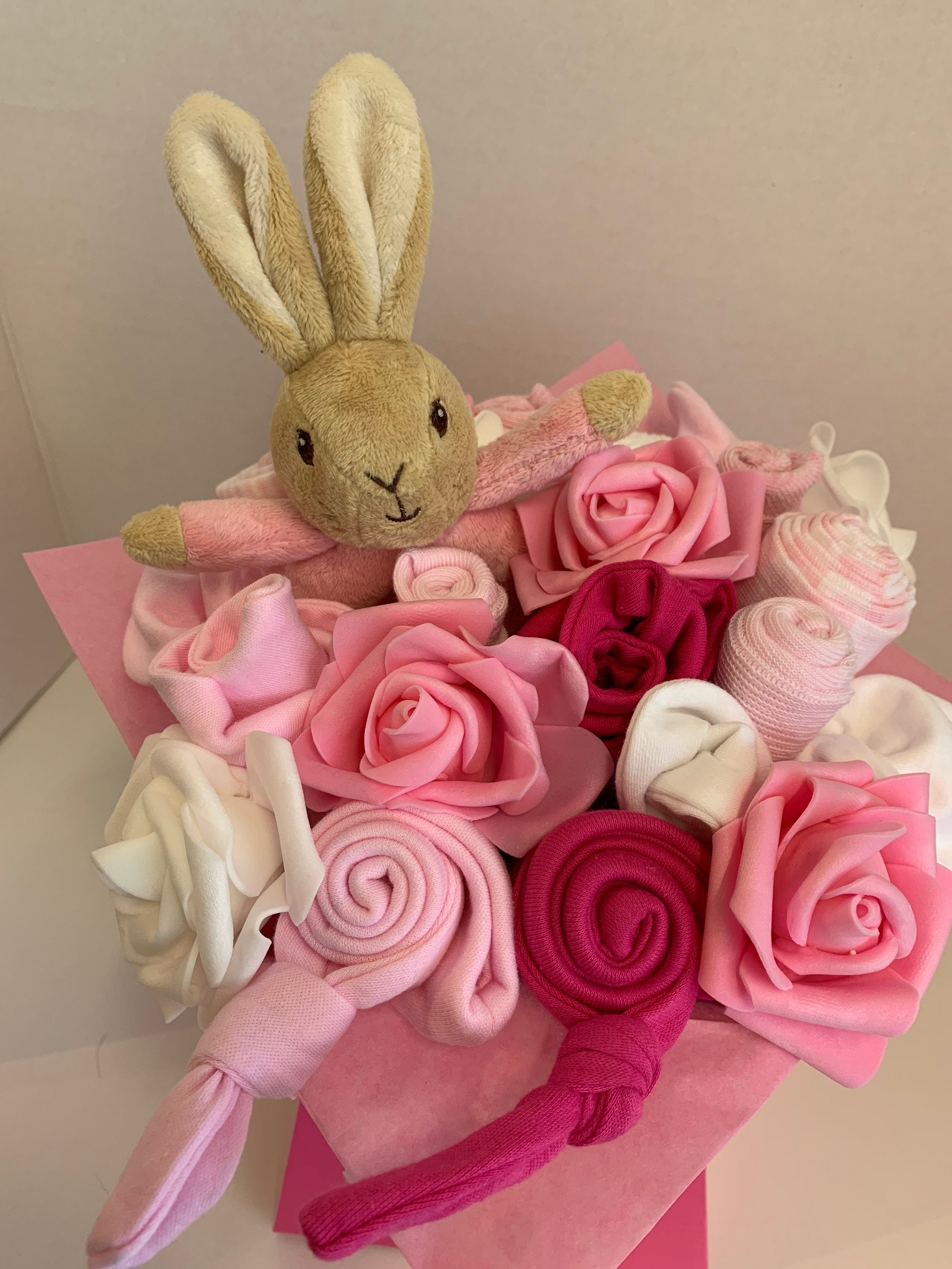 Baby clothing bouquet new baby gift Peter rabbit Flopsy Etsy 日本