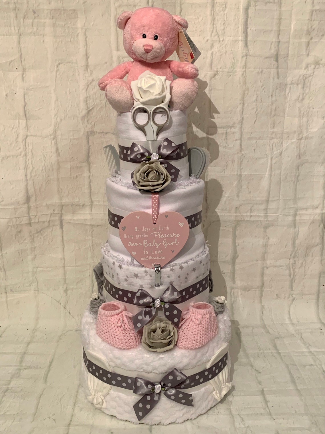 Deluxe Nappy Cake baby shower gift new baby unisex baby Etsy