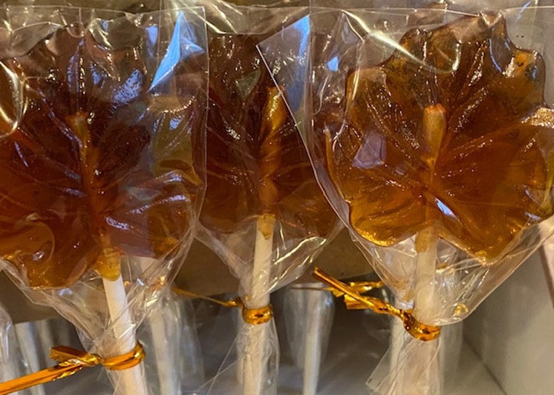 Translucent Lollipops Hard Maple Candy, Individually Packaged Bags - 6 or 12 Pc Maple Drops ...