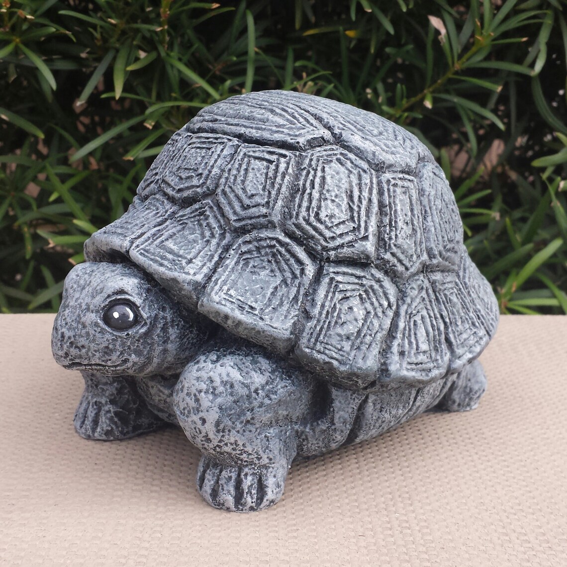 Large Stone Turtle Handmade and Hand Painted Concrete Garden Etsy