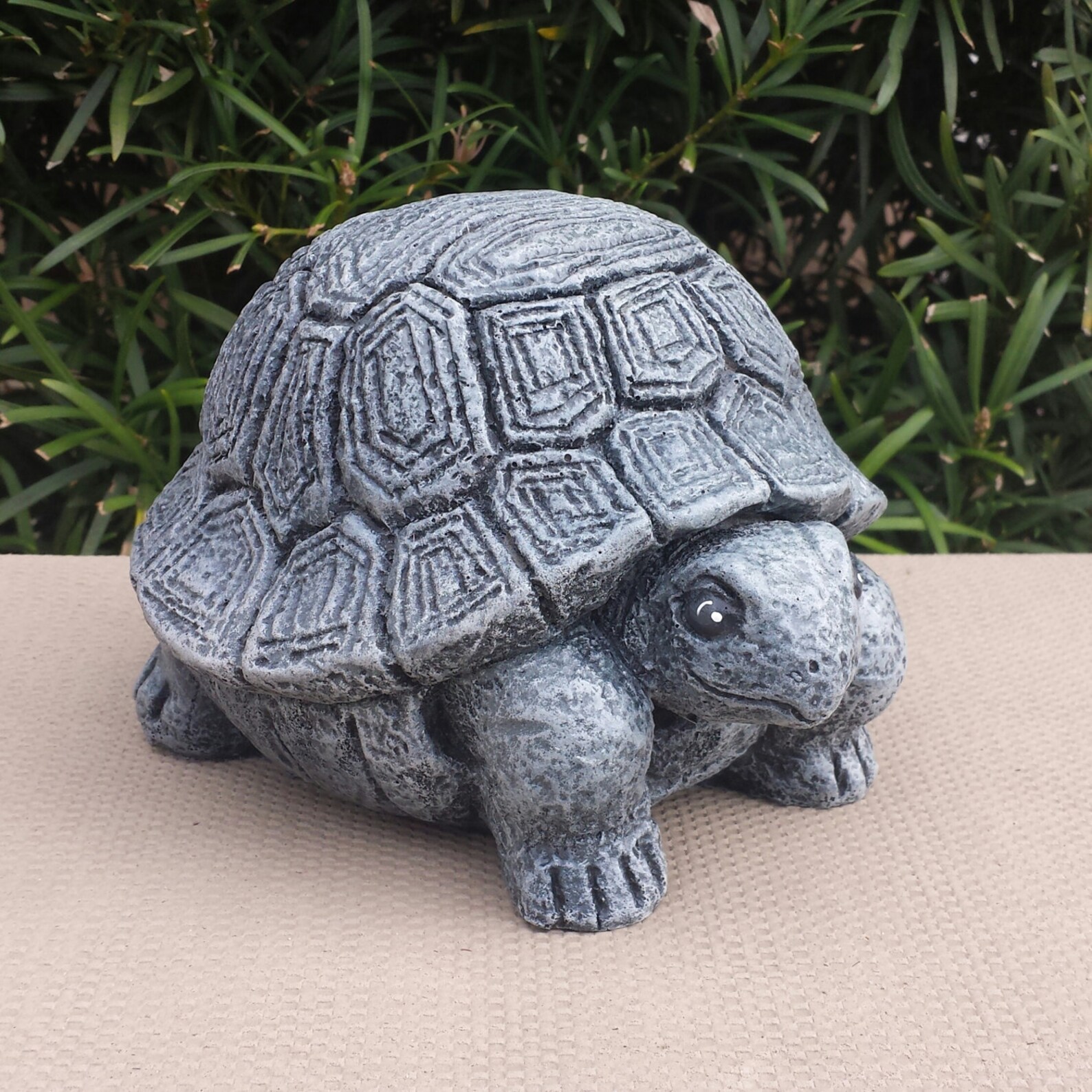 Large Stone Turtle Handmade and Hand Painted Concrete Garden Etsy