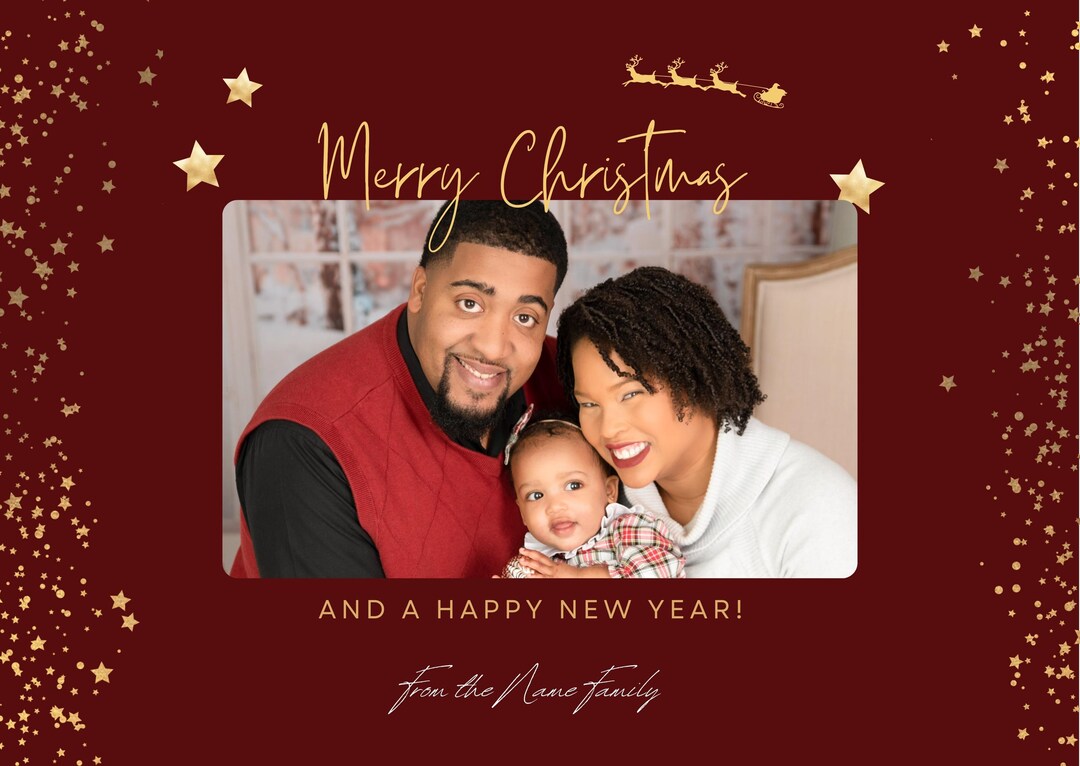 Editable Holiday Card Template Christmas Card Design Canva DIY