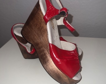 Vintage Galliano wood wedges