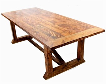 8 ft dining table dark walnut stain dining foot dining table rustic farmhouse table trestle optional extensions etsy 8 ft dining table dark walnut stain dining foot dining table rustic farmhouse table trestle optional extensions etsy