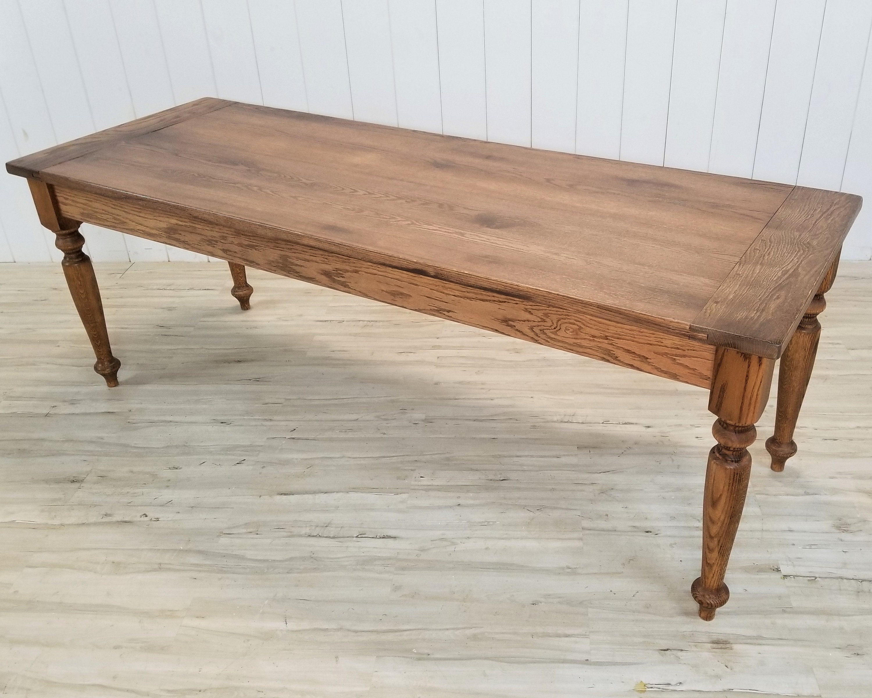 Antique Harvest Solid Oak Turned Leg Table Etsy