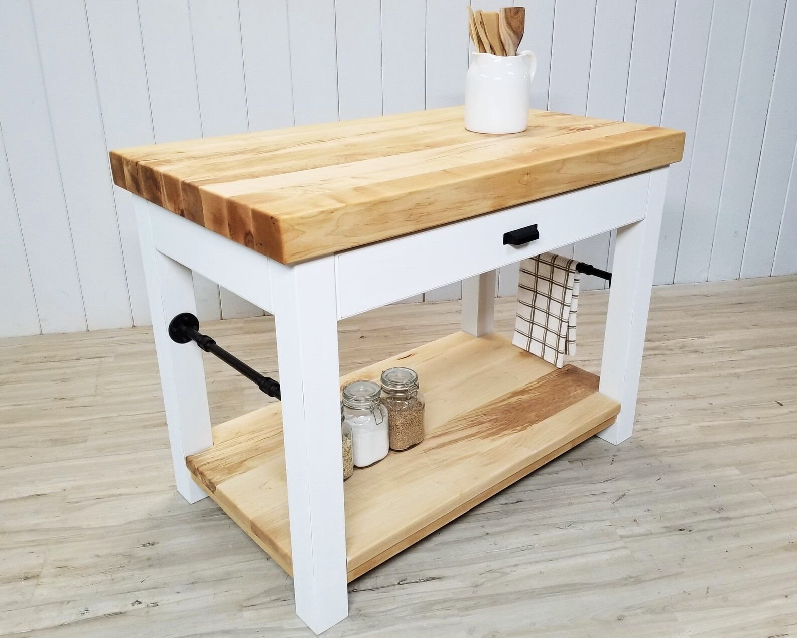 Maple Butcher Block Kitchen Island Customize your Color Made Etsy