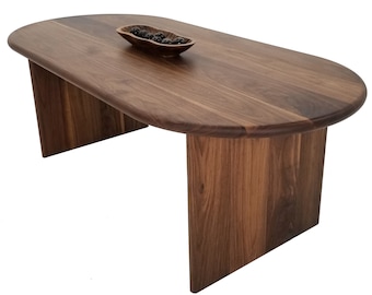 Custom Dining Table HANA in Walnut - Oval Top, Bullnose Edge, Durable, Custom Sizes - Luxurious Dining Room Addition