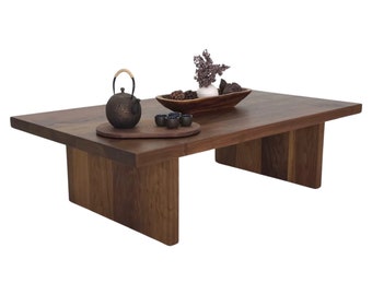 LILY Coffee Table - Custom Sizing, Durable Walnut, Japandi Style - Minimalist Furniture for Living Room