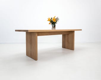 LILY Deluxe Dining Table – 2″ Thick Solid Hardwood, Custom Made Modern or Farmhouse Table
