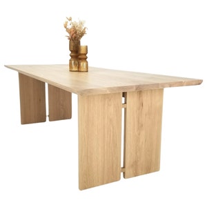 Handcrafted Table DIVI in White Oak - Split Leg Design, Table Extensions, Custom Sizing - Heirloom Quality Dining