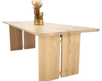 Handcrafted Table DIVI in White Oak - Split Leg Design, Table Extensions, Custom Sizing - Heirloom Quality Dining