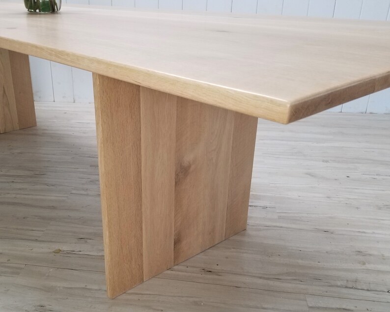 Solid White Oak Plank Dining Table Etsy
