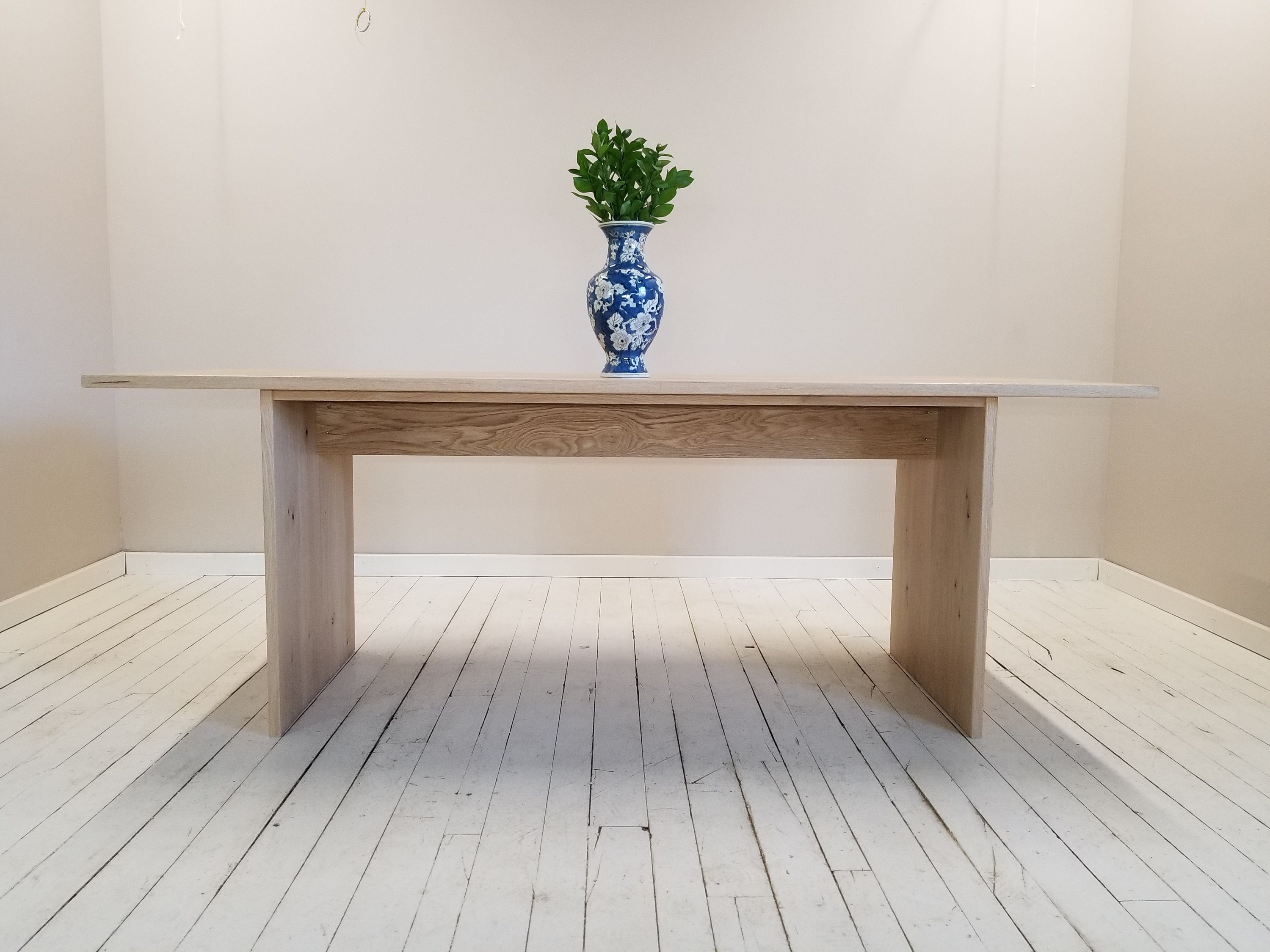 Solid White Oak Plank Dining Table Coffee Table or Desk Made Etsy