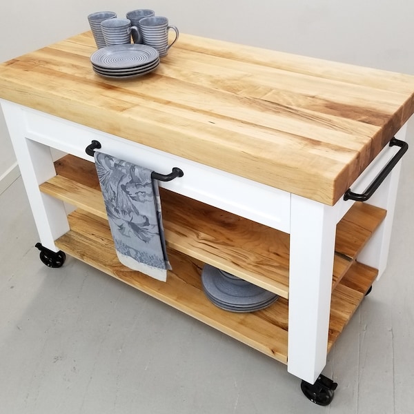 Butcher Block Prep Table Etsy
