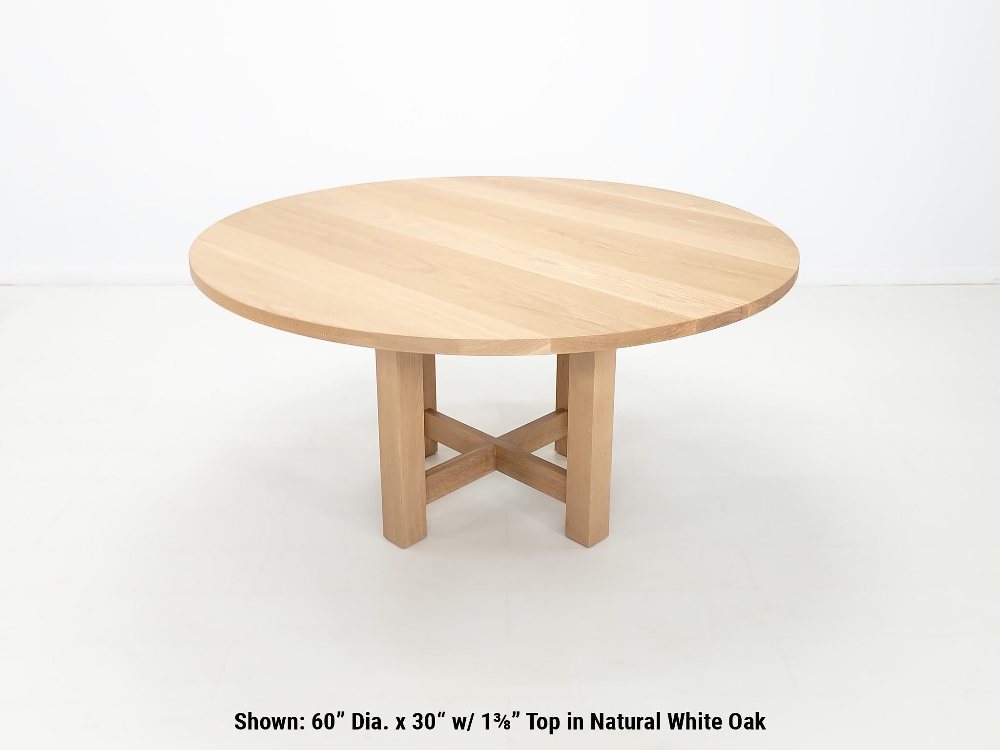 Custom Solid Wood Round Dining Table – Cross Pedestal Base - Etsy