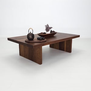 LILY Deluxe Coffee Table - Japandi Style, Durable Walnut, Minimalist Living Room Furniture