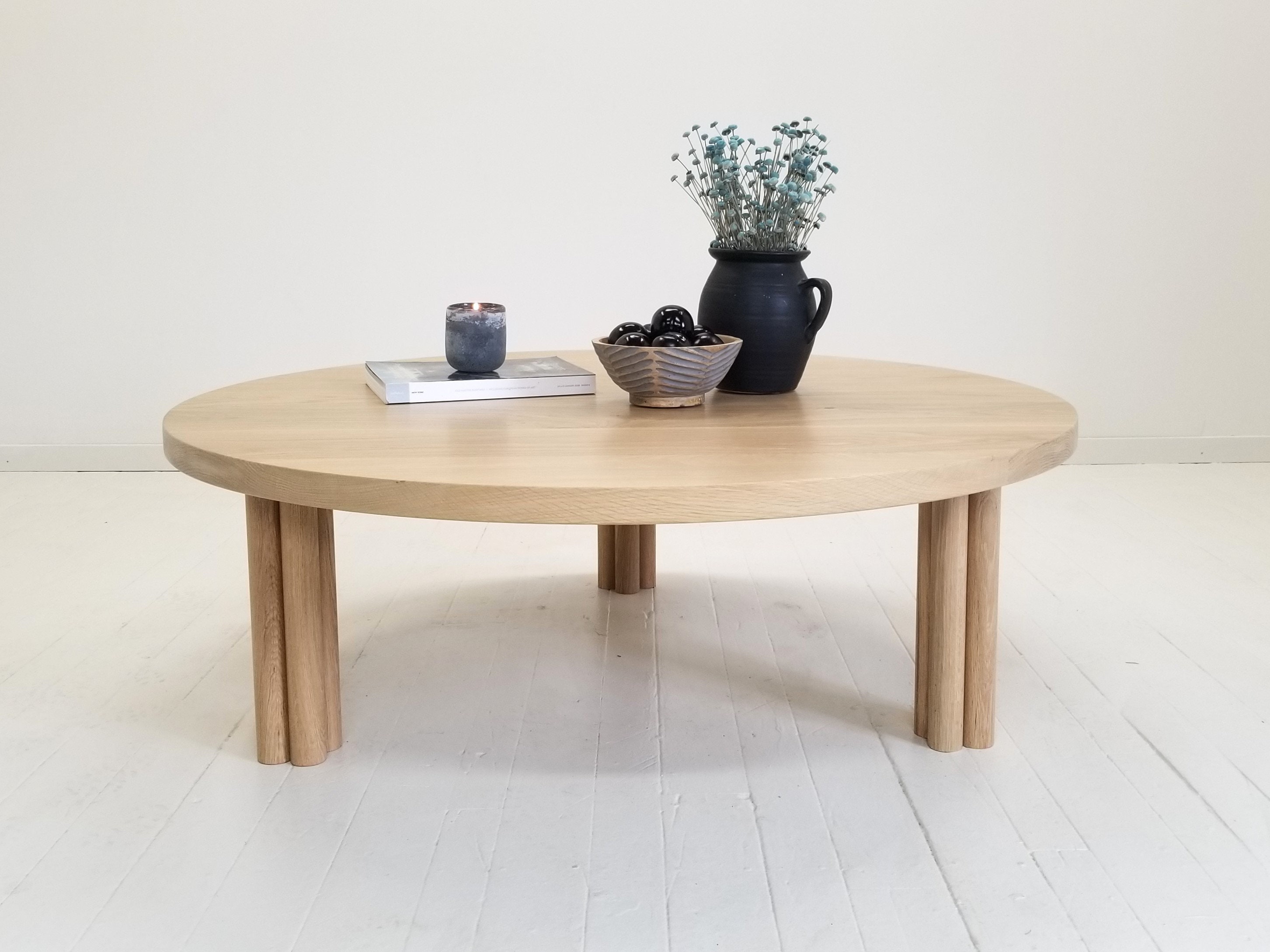 Beau White Oval Coffee Table with Bottom Shelf