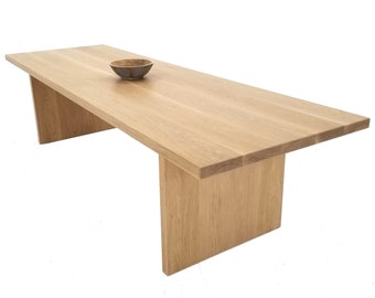 Custom Dining Table 2" LILY in White Oak - Custom Sizing, Table Extensions - Statement Piece for Home Dining