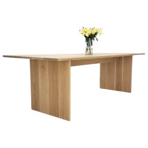 Custom Dining Table 1" LILY in White Oak - Modern Dining, Custom Sizing, Sturdy Table - Tailored Home Furniture