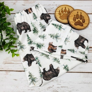 Forest Bear Baby Leggings, Vêtements de bébé biologiques, Vêtements de bébé d’hiver, Vêtements de bébé d’automne, Genre Nuetral, Baby Joggers, Legging de bébé