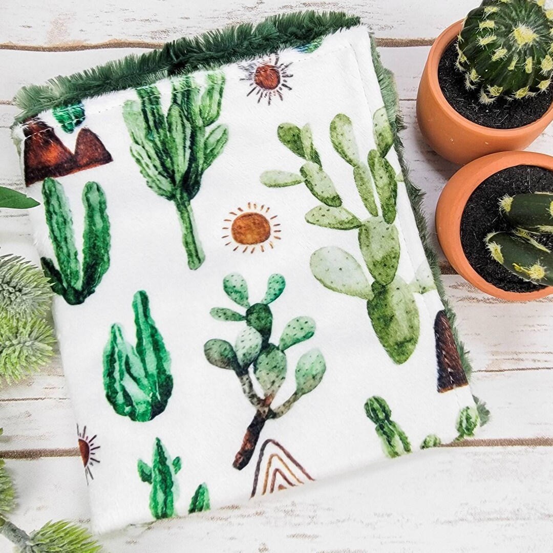 Sonoran Cactus Baby Blanket Cactus Baby Blanket Minky Baby Etsy