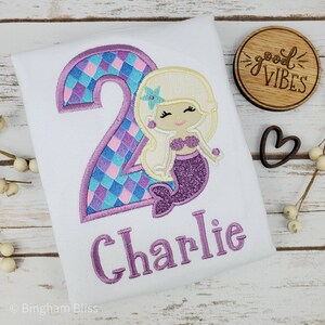 Personalized Mermaid Birthday Shirt, Little Mermaid Shirt, 1st Birthday Mermaid, 2nd Birthday Mermaid Shirt, Girls Personalized Shirt