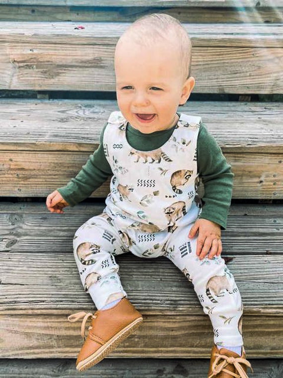 Romper mapache ropa de bebe organica romper bebe de genero neutro romper harem ropa de bebe moderna bebe de moda ropa unisex unica Etsy Espana