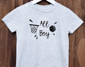All Boy Basketball Graphic Toddler Shirt