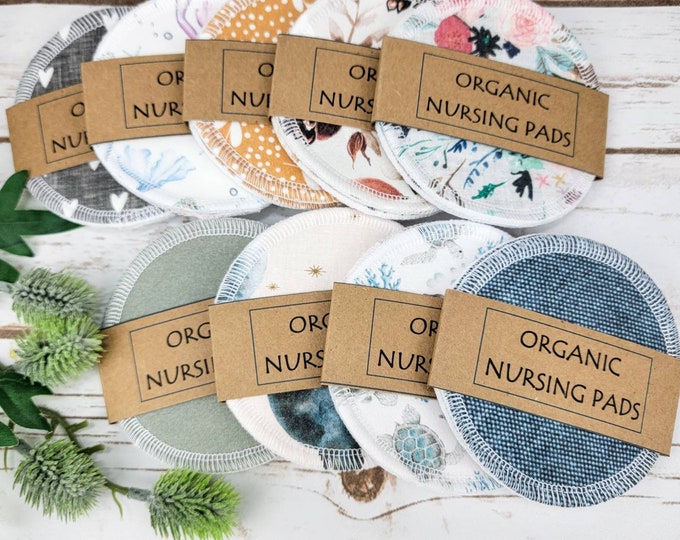 Organic Cotton Reusable Nursing Pads: Leakproof, Washable, Handmade