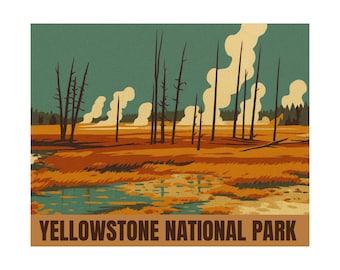 Landschapsposter nationaal park Yellowstone National Park | Mat horizontale poster