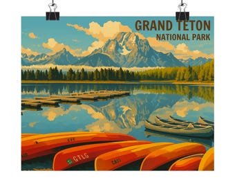 Grand Teton National Park Poster: Matte Finish Nature Wall Art
