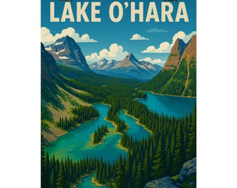 Lake O'Hara-kunstdruk: poster schilderachtig berglandschap