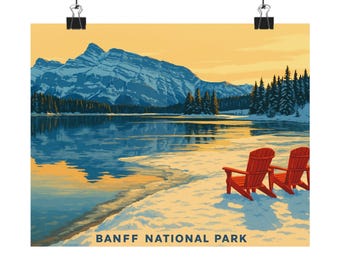 Banff National Park-poster: vintage reiskunst aan de muur, schilderachtige natuurprint