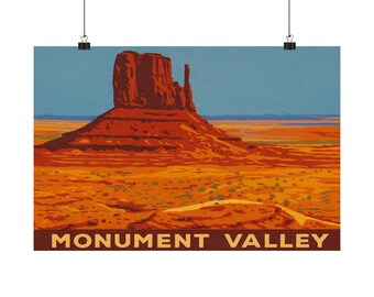 Vintage Monument Valley Kunstdruck: Matte Southwest Decor