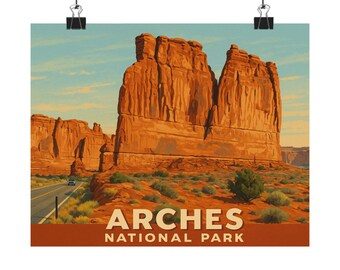 Arches National Park Poster: Matte Finish Travel Wall Art