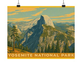 Yosemite Nationalpark Poster, Vintage Reise Giclée Druck