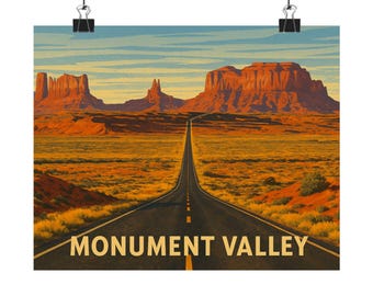 Monument Valley Poster, Scenic Desert Landscape, Giclée Art Print