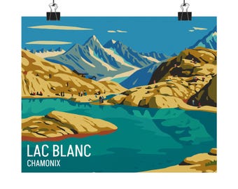 Lac Blanc Chamonix Druck: Bergsee Kunst Poster