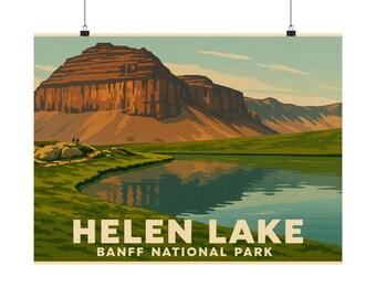 Banff Nationalpark Kunst Poster: Vintage Reise Dekor, Geschenk für Naturliebhaber