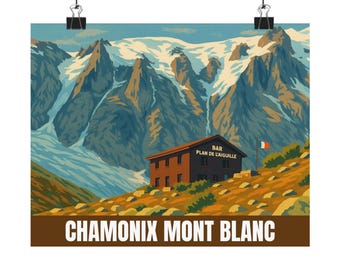 Mont-Blanc-poster Chamonix: vintage bergkunst