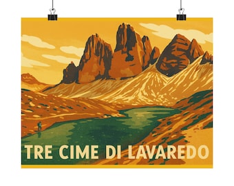 Poster Tre Cime di Lavaredo, matte berglandschapskunst