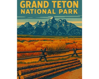 Grand Teton National Park Poster: Nature Wall Art, Travel Print