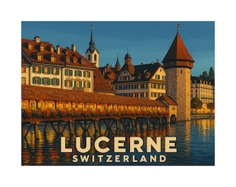 Poster Luzern, Zwitserland | Mat horizontale reisprint