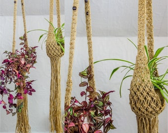 Classic Macrame Decorative Handmade Plant Hanger Natural Jute Twine Basket D09 