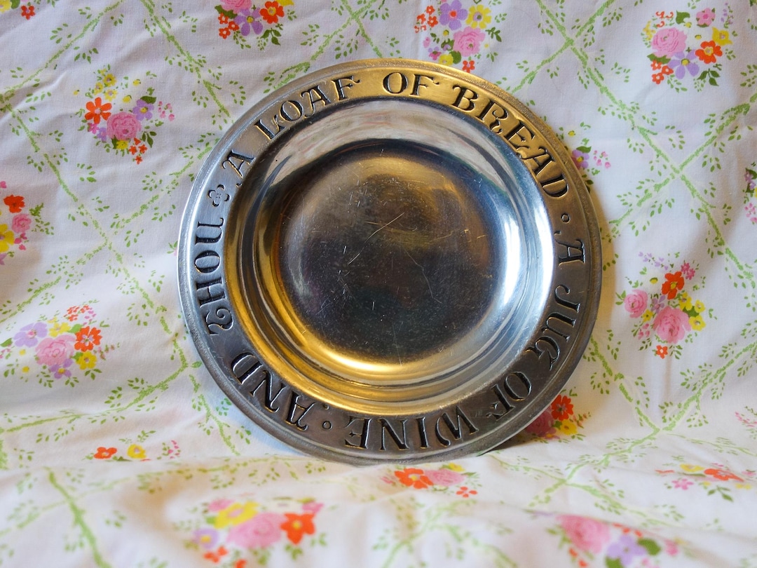 Vintage Wilton RWP Plate, Jug of Wine & Loaf of Bread, Rustic Colonial ...