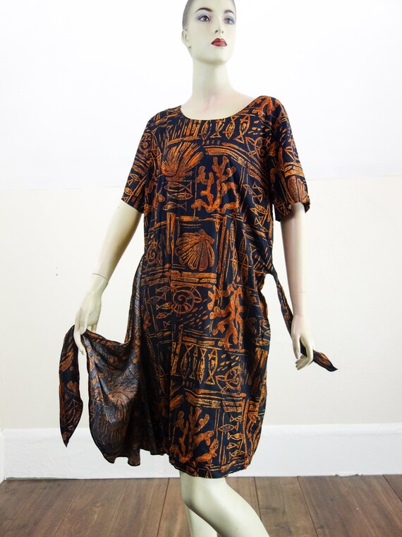 80s faux wrap dress Hilo Hattie, vintage Hawaiian… - image 8