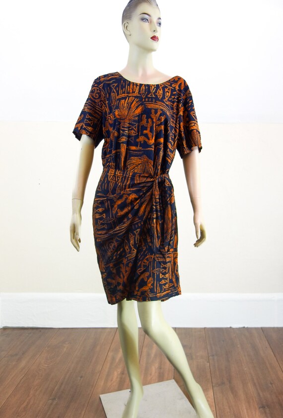 80s faux wrap dress Hilo Hattie, vintage Hawaiian… - image 6