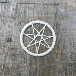 Seven Pointed Star Wall Hanging ornament, Minimalist Fiber Art Witch Home Decor, Metaphysical Witchy Art for Altar Rearview Charm Heptagram image 6