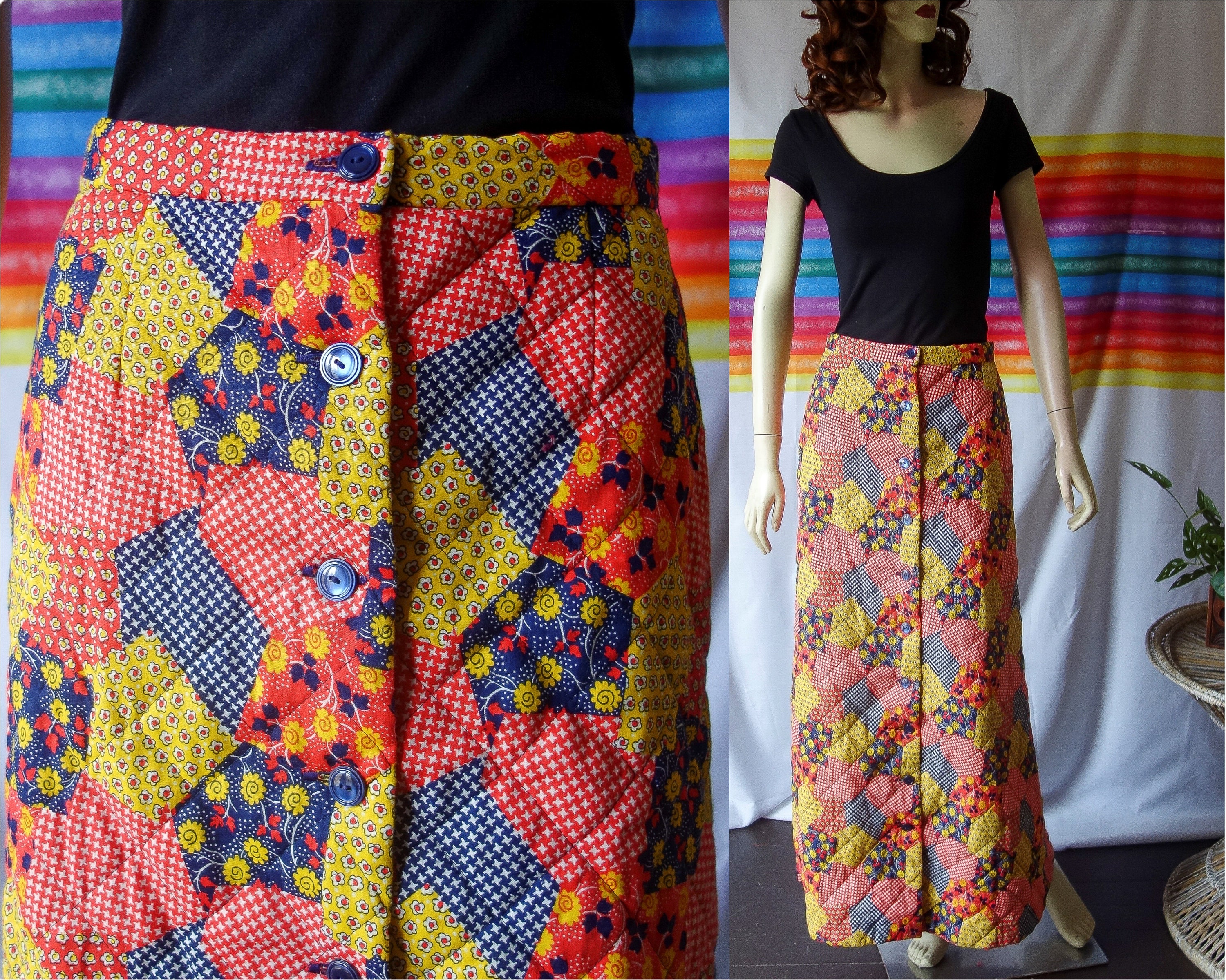 Long quilted skirt online
