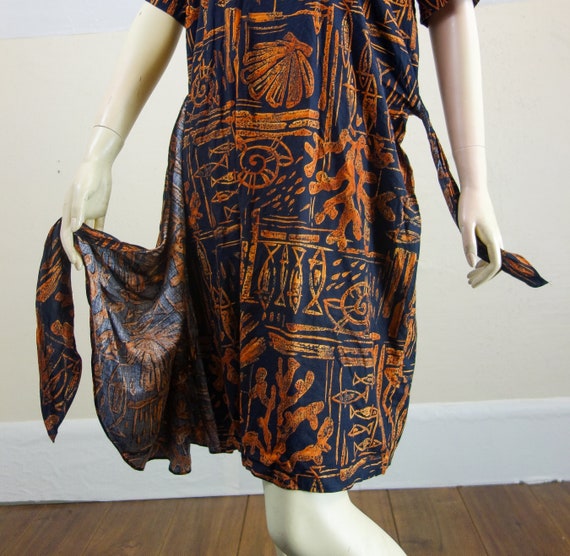 80s faux wrap dress Hilo Hattie, vintage Hawaiian… - image 9